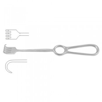 Kocher Retractor 4 Semi Sharp Prongs Stainless Steel, 22 cm - 8 3/4"